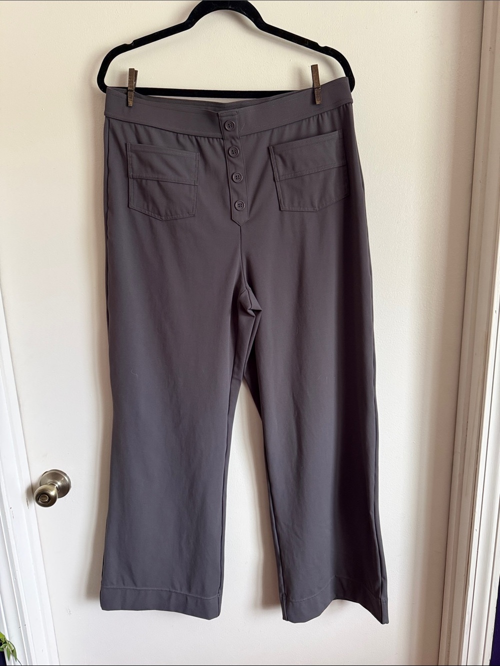 Halara Gray Button-Front Wide Leg Pants size XL
